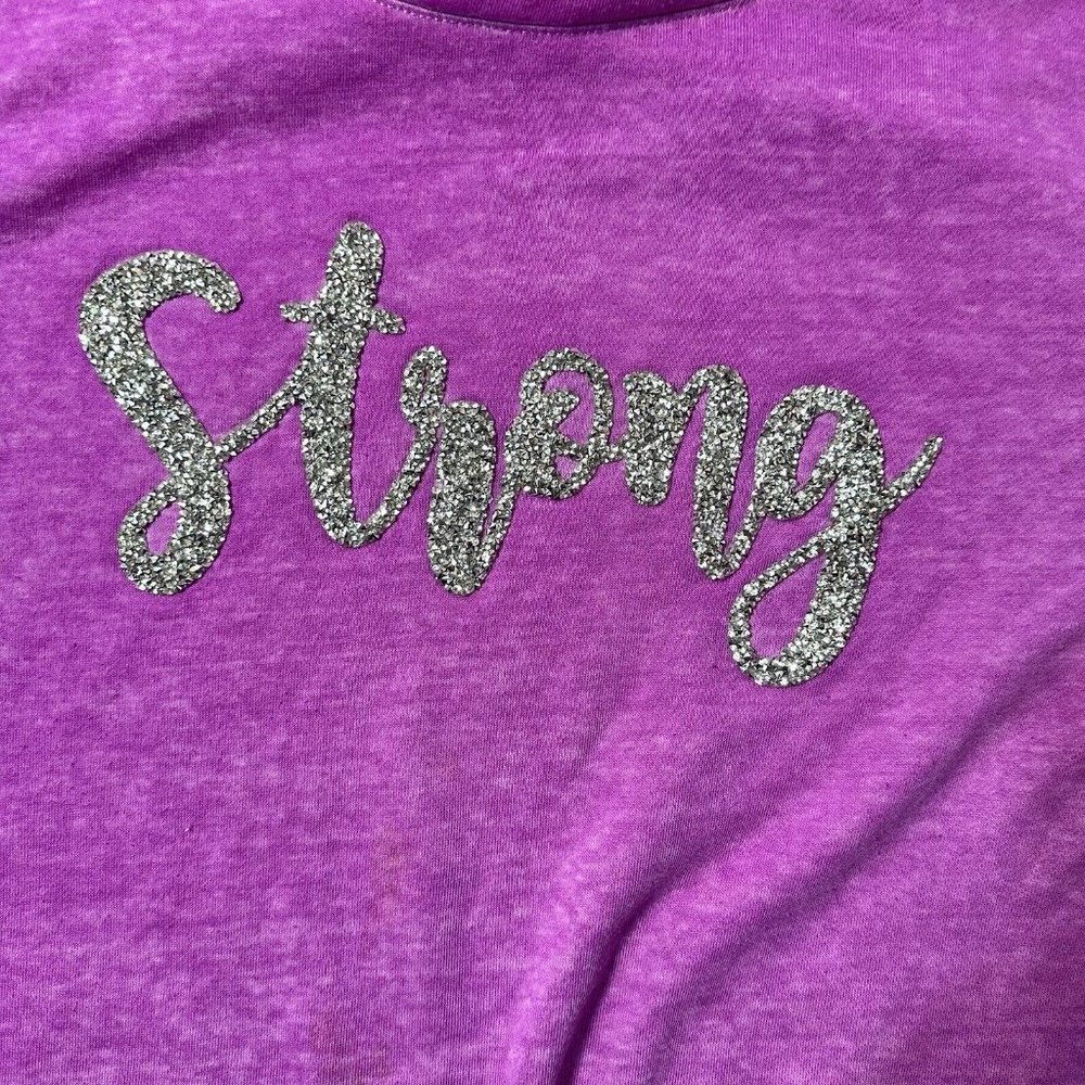 Lane Bryant Sweatshirt Plus Size 22 24 STRONG Sparkling Lightweight Purple - Picture 2 of 8